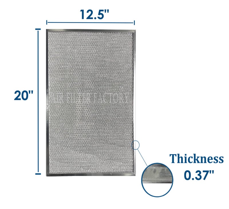 Air Filter Factory Aluminum Filter Replacement For Honeywell 203369, F50F1057, F50E1349, F50E1331, F50E1067, F50A1116, F50F1040 USA Made HVAC Furnace Aluminum Pre/Post Filters 12-1/2" X 20" 2-Pack - Image 2